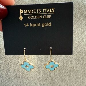 Blue and Gold Earrings
